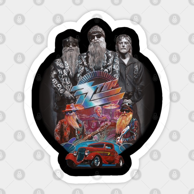 ZZ Top Art Sticker by Chris Hoffman Art